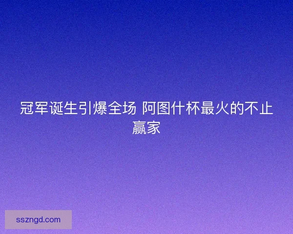 冠军诞生引爆全场 阿图什杯最火的不止赢家