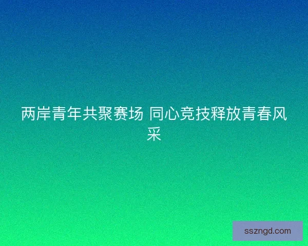 两岸青年共聚赛场 同心竞技释放青春风采 两岸青年共聚赛场 同心竞技释放青春风采
