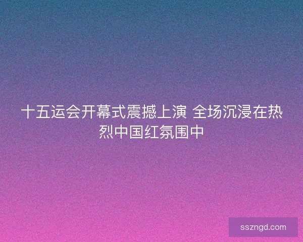 十五运会开幕式震撼上演 全场沉浸在热烈中国红氛围中 十五运会开幕式震撼上演 全场沉浸在热烈中国红氛围中